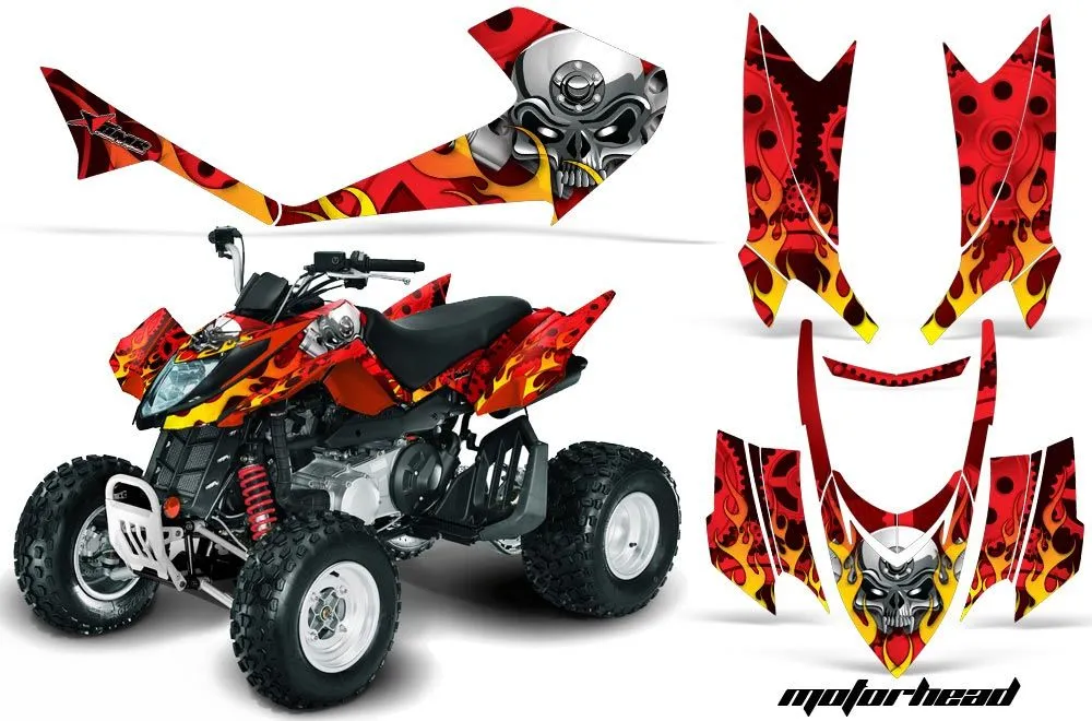 Arctic Cat DVX400 ATV Graphic Kit - All Years Motorhead Red