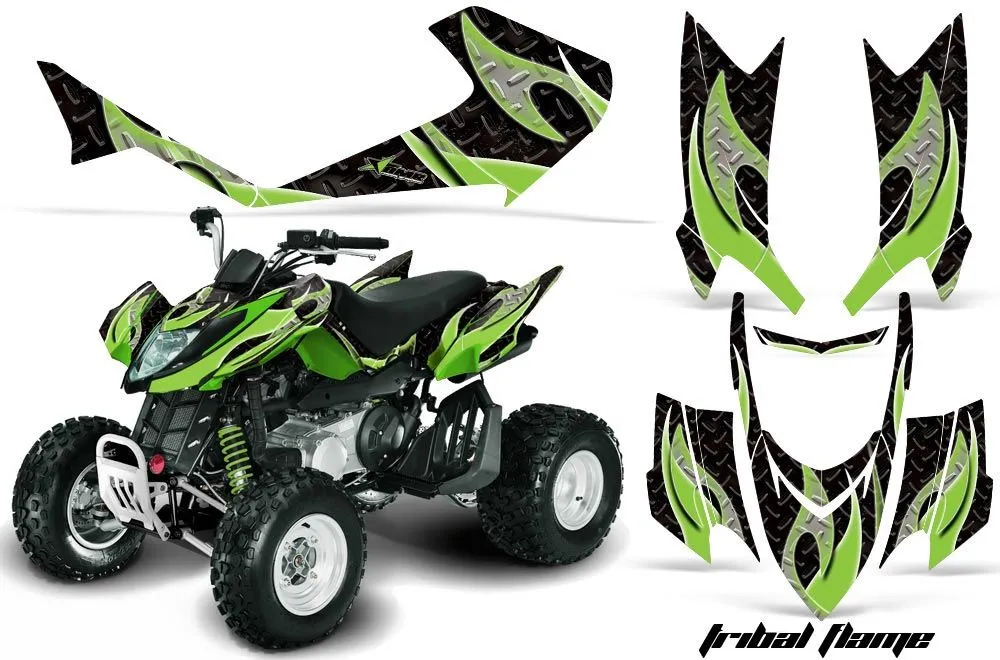Arctic Cat DVX400 ATV Graphic Kit - All Years Tribal Flames Green
