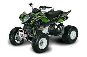 Arctic Cat DVX300 ATV Graphic Kit - All Years Silver Star - Silverhaze Green