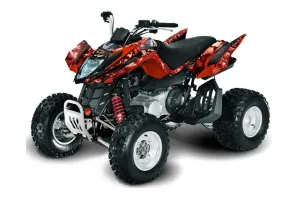 Arctic Cat DVX400 ATV Graphic Kit - All Years Mad Hatter Red