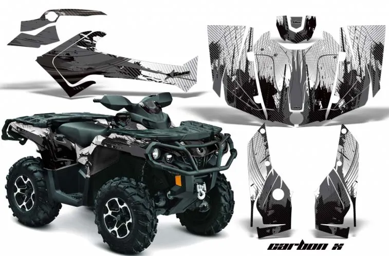 Can Am Outlander 500 / 650 / 800 / 800R / 1000 XT-P ATV Graphic Kit - 2013-2016 Carbon X Black