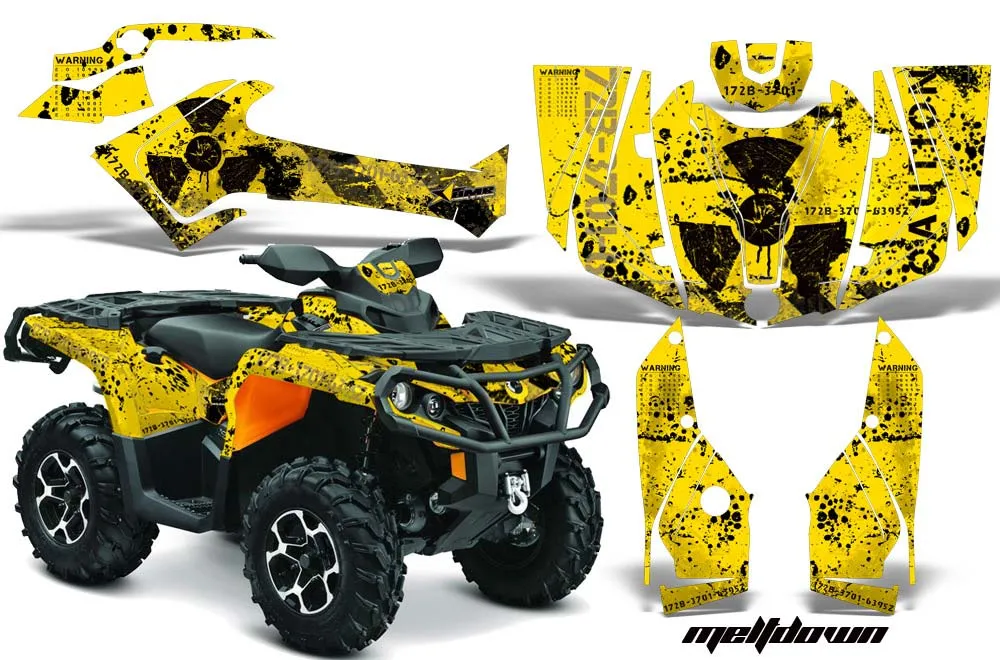 Can Am Outlander 500 / 650 / 800 / 800R / 1000 XT-P ATV Graphic Kit - 2013-2016 Meltdown Yellow