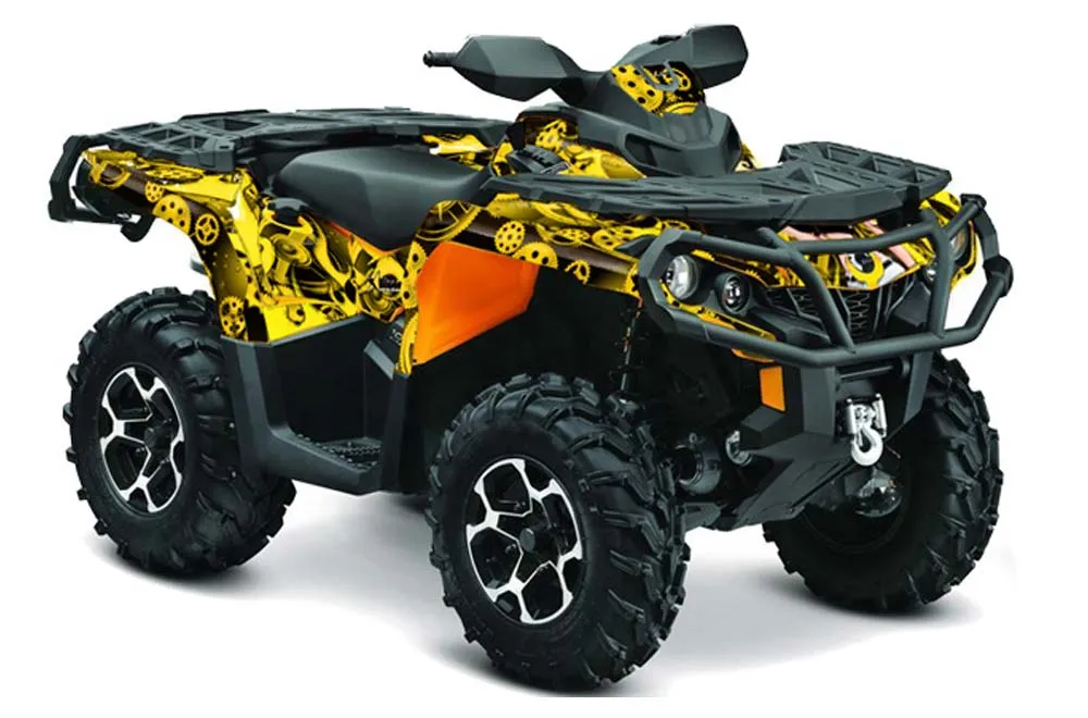 Can Am Outlander 500 / 650 / 800 / 800R / 1000 XT-P ATV Graphic Kit - 2013-2016 Motorhead Mandy Yellow