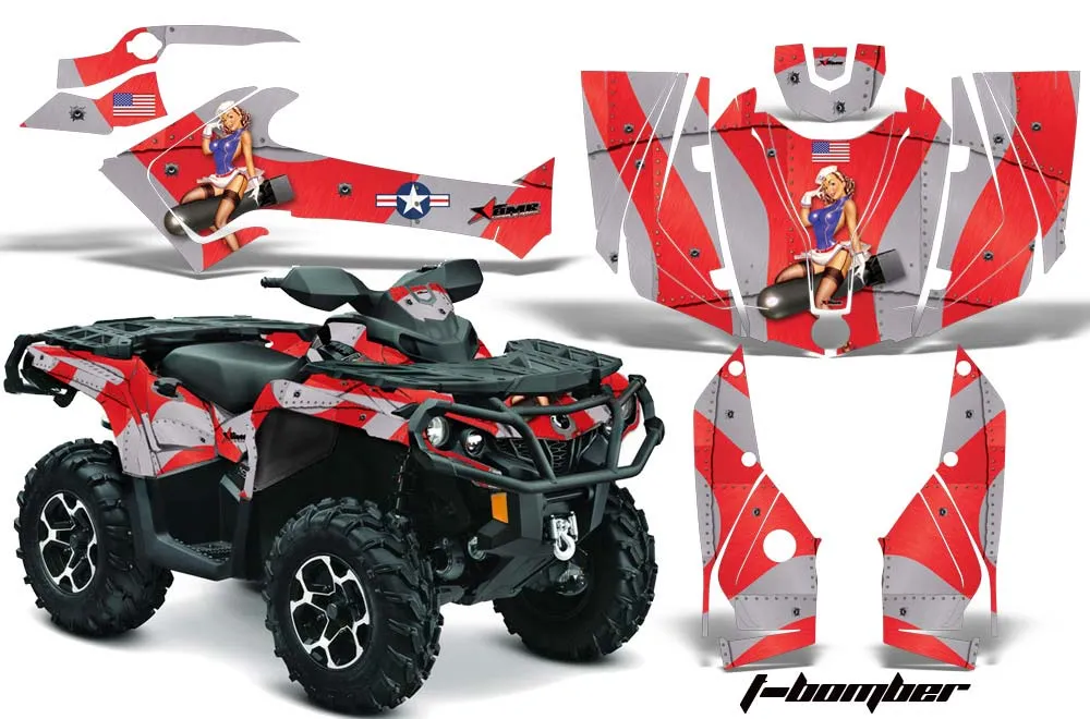 Can Am Outlander 500 / 650 / 800 / 800R / 1000 XT-P ATV Graphic Kit - 2013-2016 T Bomber Red