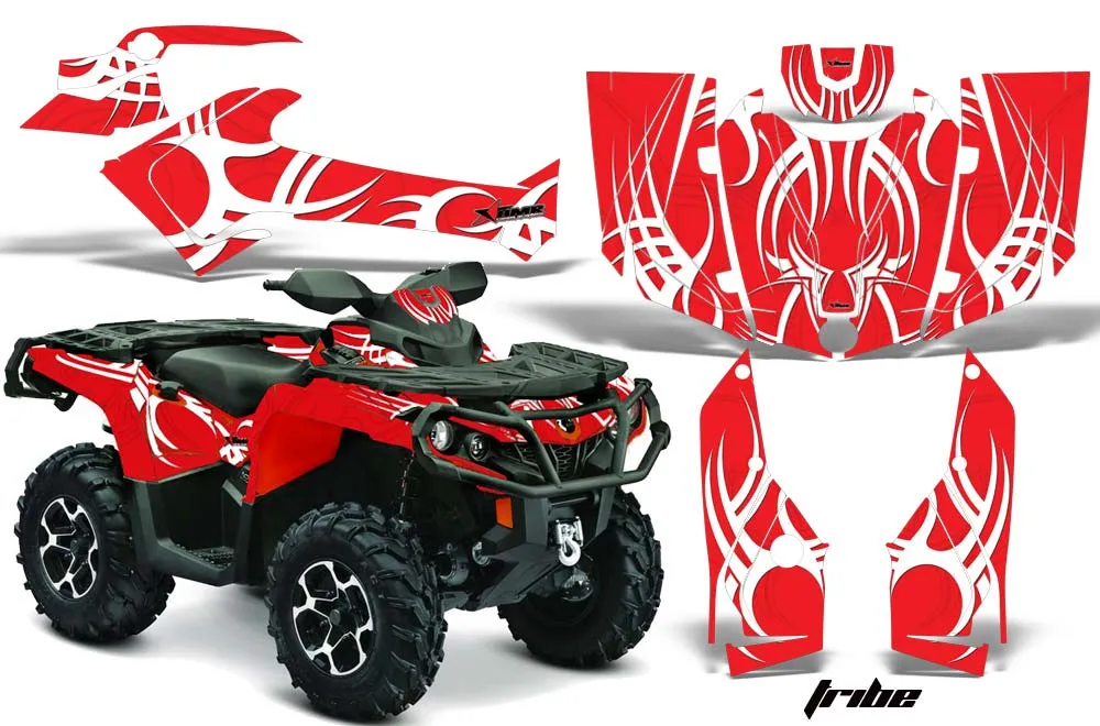 Can Am Outlander 500 / 650 / 800 / 800R / 1000 XT-P ATV Graphic Kit - 2013-2016 Tribe Red