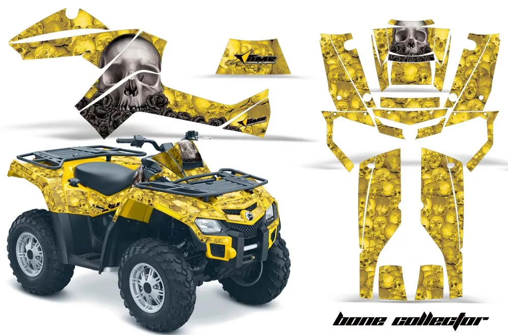 Can Am Outlander EFI 500 / 650 / 800 / 1000 ATV Graphic Kit - 2006-2011 Bone Collector Yellow