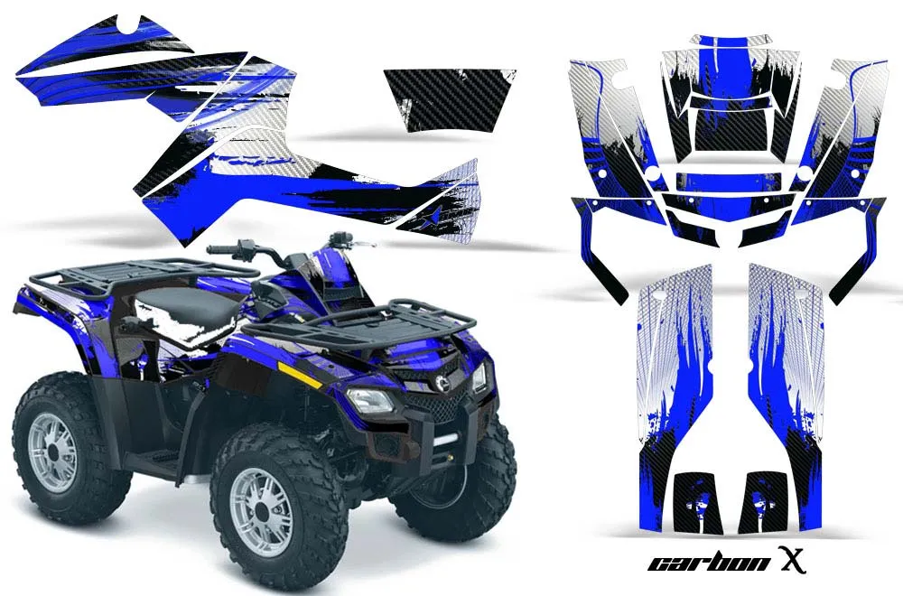 Can Am Outlander EFI 500 / 650 / 800 / 1000 ATV Graphic Kit - 2006-2011 Carbon X Blue