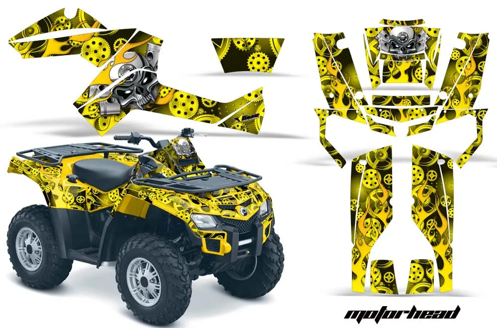 Can Am Outlander EFI 500 / 650 / 800 / 1000 ATV Graphic Kit - 2006-2011 Motor Head Yellow