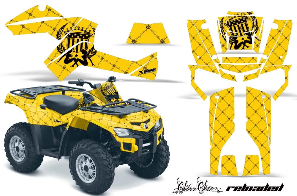 Can Am Outlander EFI 500 / 650 / 800 / 1000 ATV Graphic Kit - 2006-2011 Silver Star - Reloaded Yellow