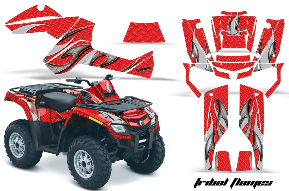 Can Am Outlander EFI 500 / 650 / 800 / 1000 ATV Graphic Kit - 2006-2011 Tribal Flames Red