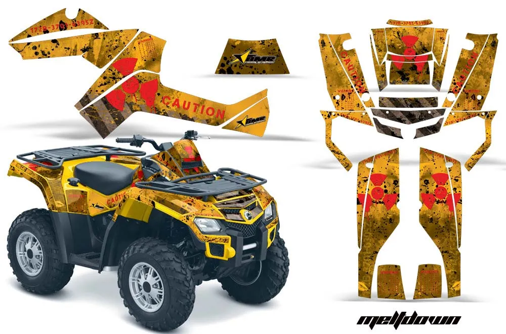 Can Am Outlander EFI 500 / 650 ATV Graphic Kit - 2012-2015 Meltdown Red