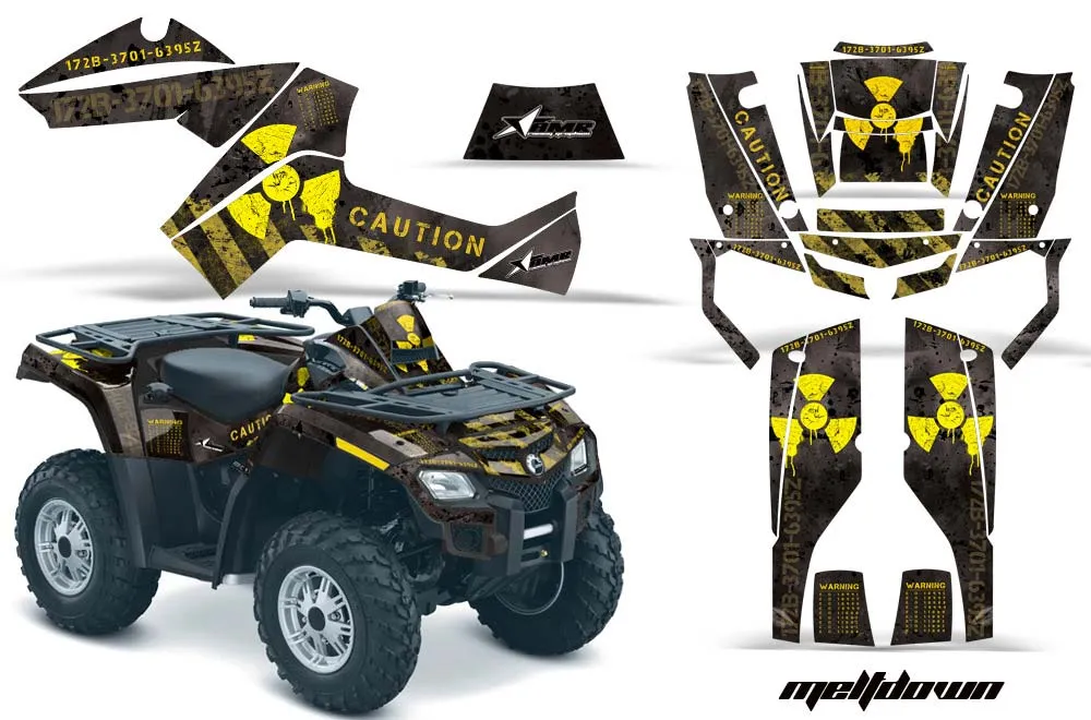 Can Am Outlander EFI 500 / 650 ATV Graphic Kit - 2012-2015 Meltdown Yellow