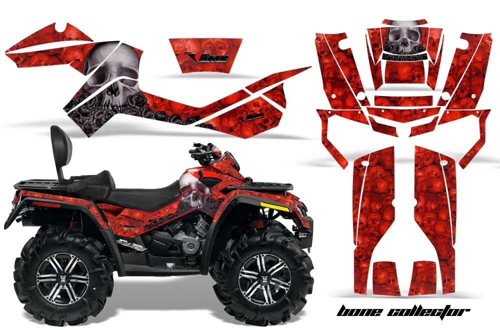 Can Am Outlander MAX 500 / 650 / 800 ATV Graphic Kit - 2006-2012 Bone Collector Red