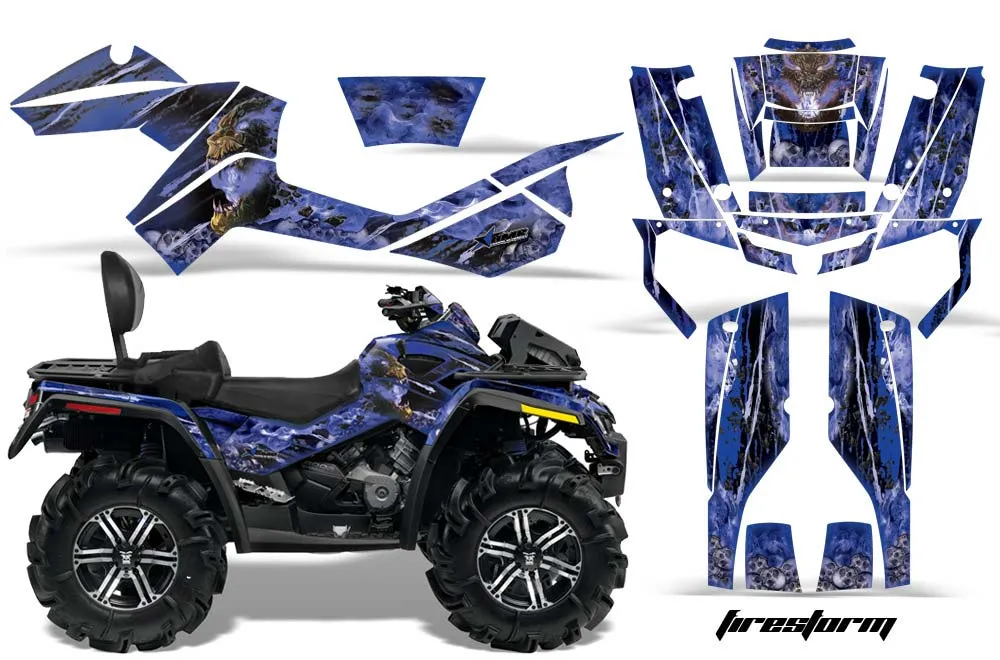 Can Am Outlander MAX 500 / 650 / 800 ATV Graphic Kit - 2006-2012 Firestorm Blue