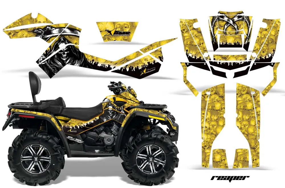 Can Am Outlander MAX 500 / 650 / 800 ATV Graphic Kit - 2006-2012 Reaper Yellow