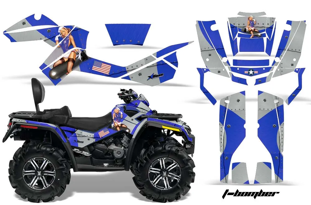 Can Am Outlander MAX 500 / 650 / 800 ATV Graphic Kit - 2006-2012 T Bomber Blue
