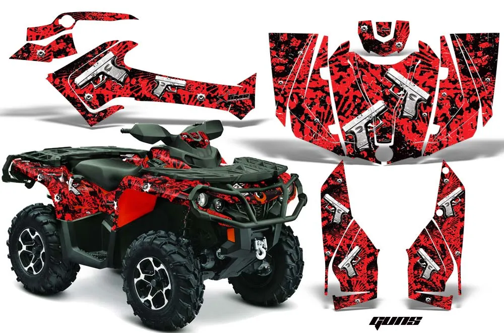 Can Am Outlander XMR / MAX / XT ATV Graphic Kit - 2006-2011 Guns Red