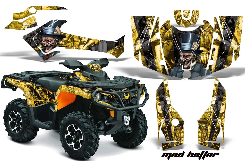 Can Am Outlander XMR / MAX / XT ATV Graphic Kit - 2006-2011 Mad Hatter Yellow