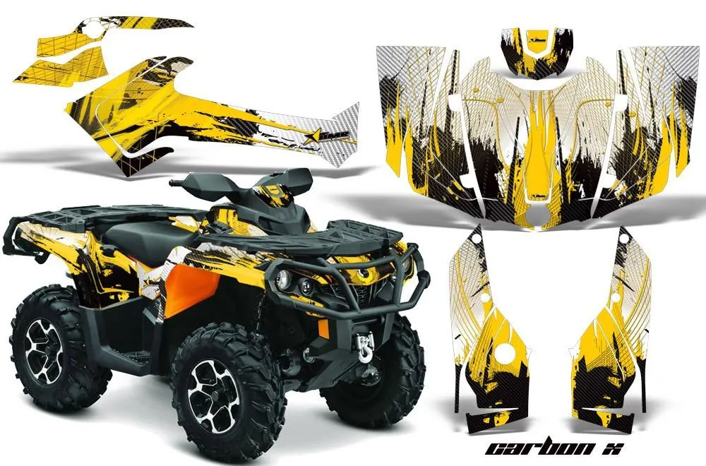 Can Am Outlander XT / DPS / SST ATV Graphic Kit - 2013-2016 Carbon X Yellow