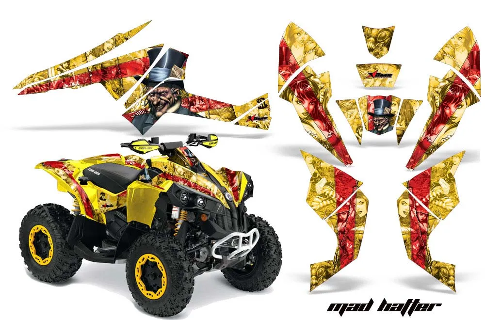 Can Am Renegade 500 / 800 / 1000 ATV Graphic Kit - All Years Mad Hatter Red