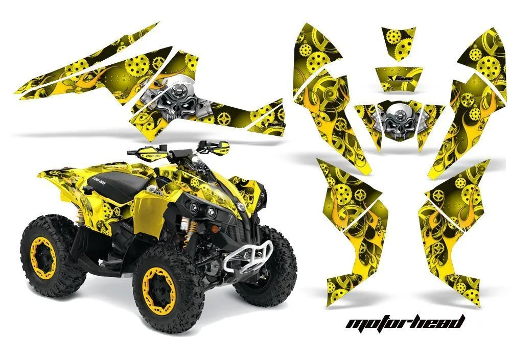 Can Am Renegade 500x/r / 800x/r ATV Graphic Kit - All Years Motorhead Yellow
