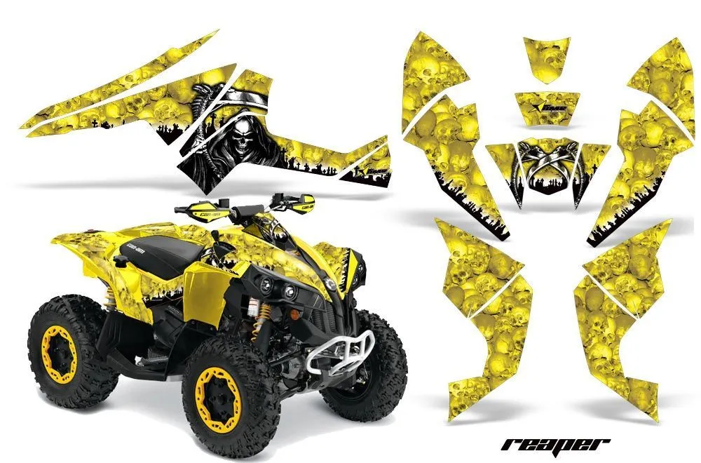 Can Am Renegade 500x/r / 800x/r ATV Graphic Kit - All Years Reaper Yellow