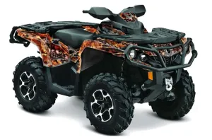 Can Am Outlander 500 / 650 / 800 / 800R / 1000 XT-P ATV Graphic Kit - 2013-2016 Firestorm Silver