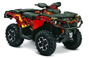 Can Am Outlander 500 / 650 / 800 / 800R / 1000 XT-P ATV Graphic Kit - 2013-2016 Motorhead Red