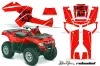 Can Am Outlander EFI 500 / 650 ATV Graphic Kit - 2012-2015 Silver Star - Reloaded Red