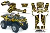 Can Am Outlander EFI 500 / 650 ATV Graphic Kit - 2012-2015 Skulls and Hammers Yellow