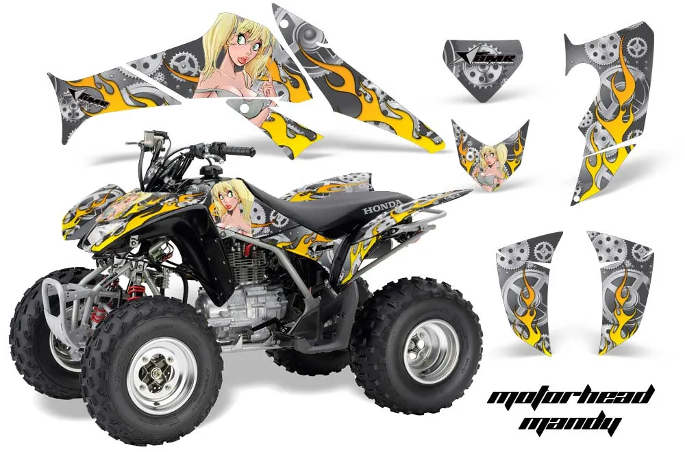 Honda TRX 250EX / 250R / 250X ATV Graphic Kit - 2006-2024 Motorhead Mandy Silver