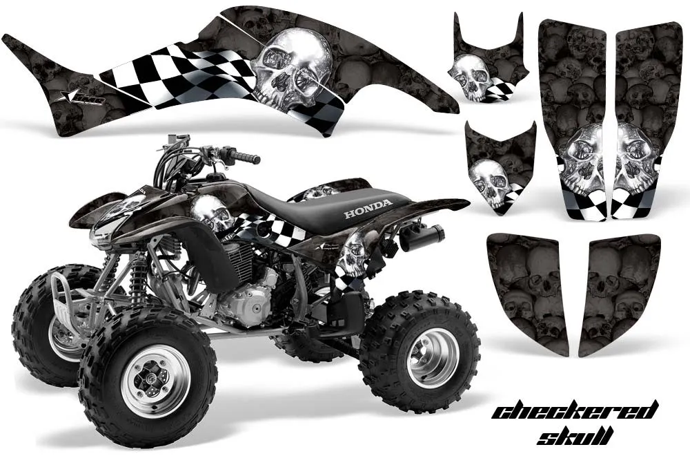 Honda TRX 400EX ATV Graphic Kit - 1999-2007 Checkered Skulls Chrome