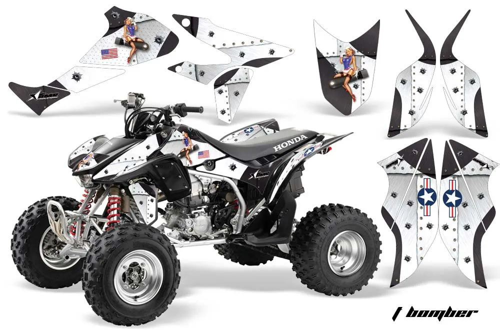 Honda TRX 450R ATV Graphic Kit - 2004-2016 T Bomber White