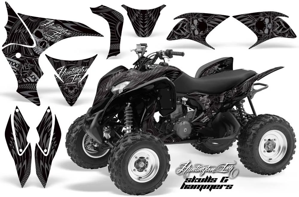 Honda TRX 700 XX ATV Graphic Kit - 2008-2015 Skulls and Hammers Silver