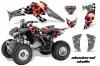 Honda TRX 250EX / 250R / 250X ATV Graphic Kit - 2006-2024 Checkered Skull Silver