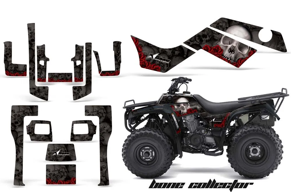 Kawasaki Bayou 220 / 250 / 300 ATV Graphic Kit - All Years Bone Collector Black