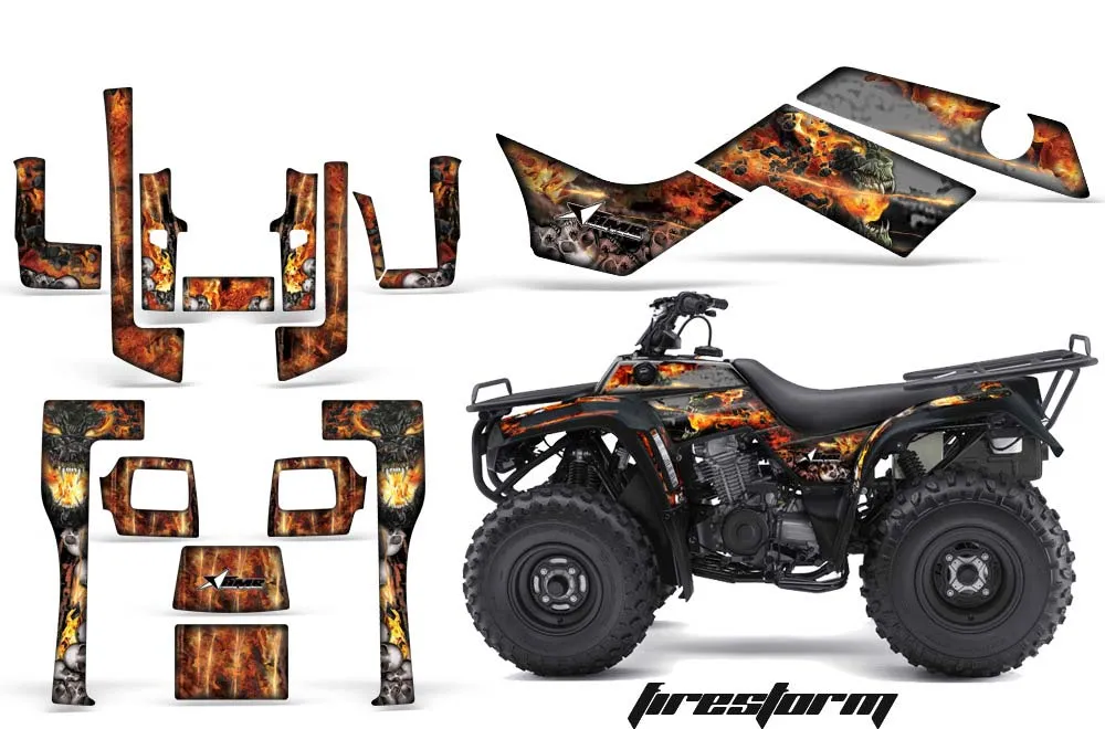 Kawasaki Bayou 220 / 250 / 300 ATV Graphic Kit - All Years Firestorm Black