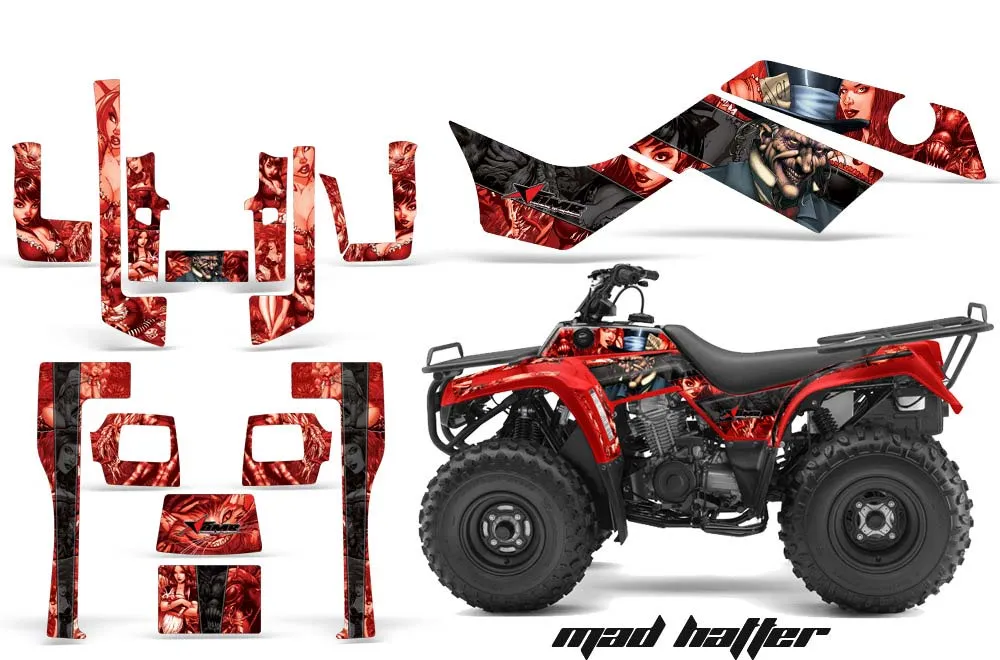 Kawasaki Bayou 220 / 250 / 300 ATV Graphic Kit - All Years Mad Hatter Black