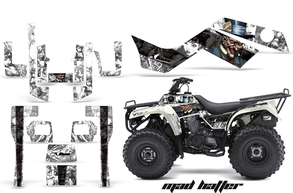 Kawasaki Bayou 220 / 250 / 300 ATV Graphic Kit - All Years Mad Hatter Black