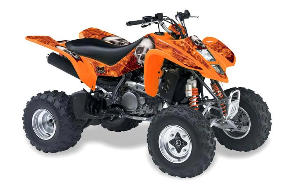 Kawasaki KFX 400 ATV Graphic Kit - 2003-2008 Bone Collector Orange