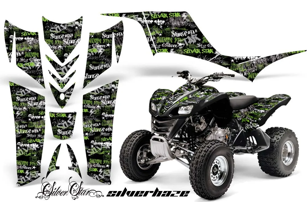 Kawasaki KFX 700 ATV Graphic Kit - 2004-2009 Silver Star - Silvehaze Green