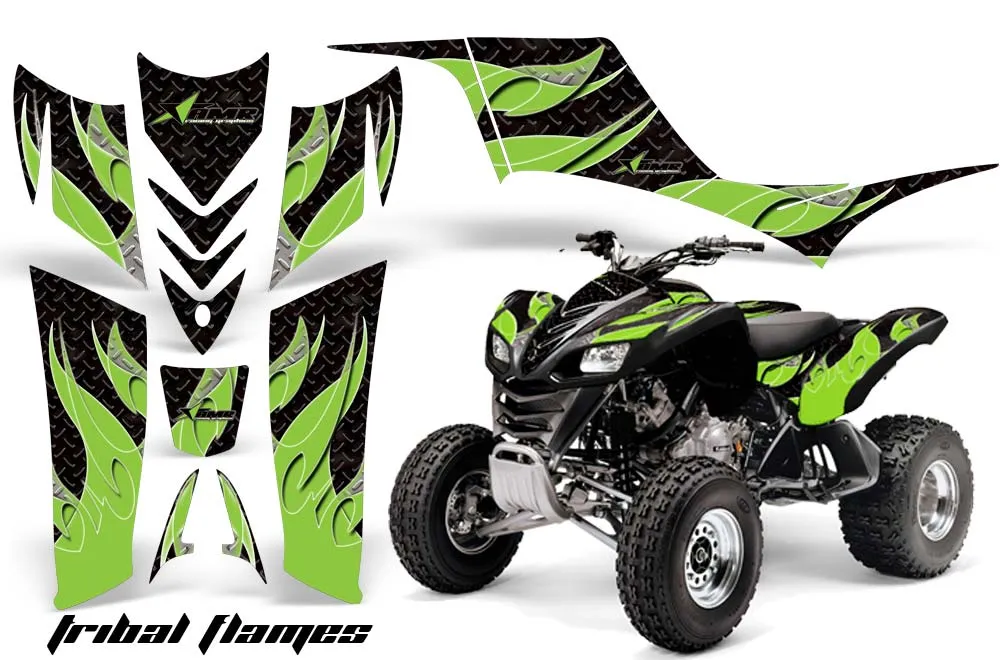 Kawasaki KFX 700 ATV Graphic Kit - 2004-2009 Tribal Flames Green