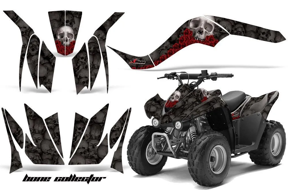 Kawasaki KFX 50 / 90 ATV Graphic Kit - 2007-2022 Bone Collector Black