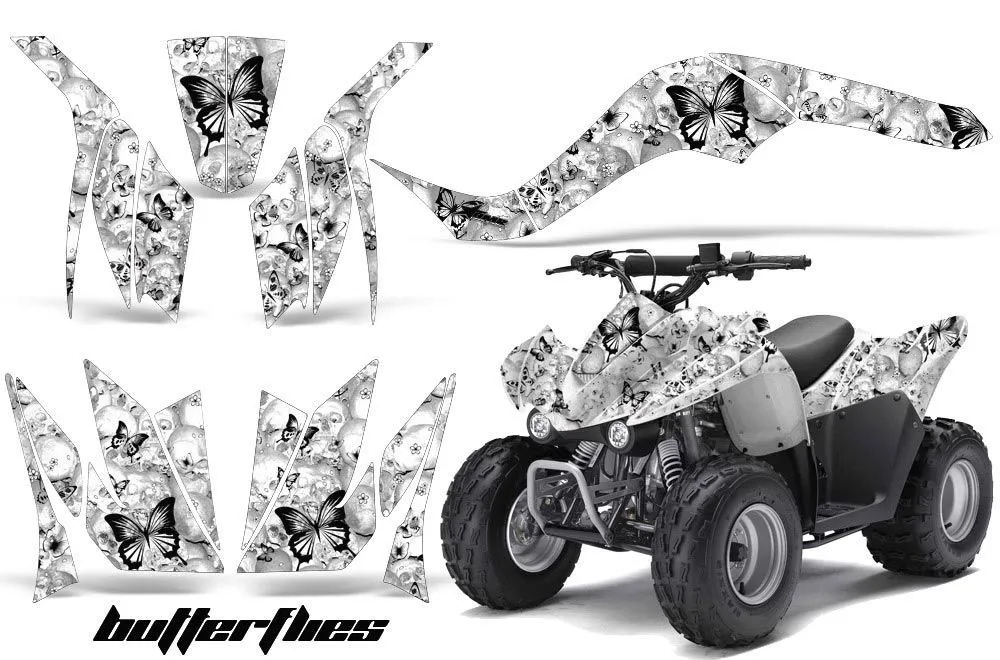 Kawasaki KFX 50 / 90 ATV Graphic Kit - 2007-2022 Butterfly Black