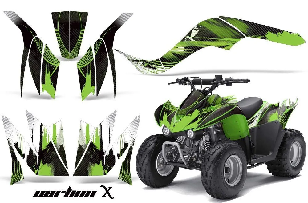 Kawasaki KFX 50 / 90 ATV Graphic Kit - 2007-2022 Carbon X Green