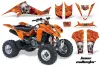 Kawasaki KFX 400 ATV Graphic Kit - 2003-2008 Bone Collector Orange