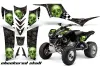 Kawasaki KFX 700 ATV Graphic Kit - 2004-2009 Checkered Skull Green