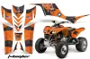 Kawasaki KFX 700 ATV Graphic Kit - 2004-2009 T Bomber Orange