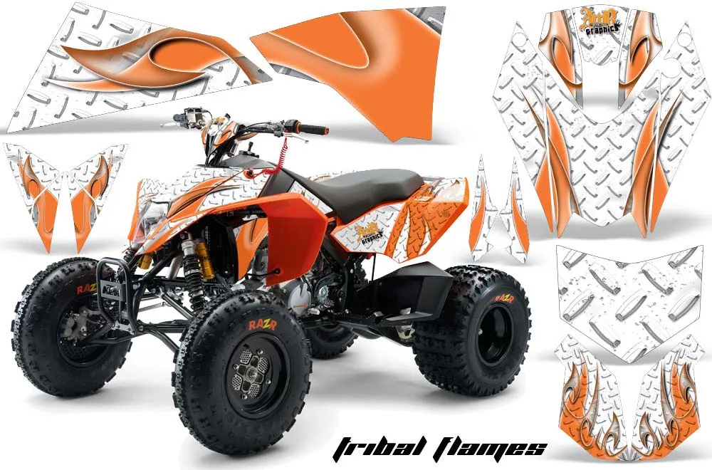KTM 450 / 505 / 525 ATV Graphic Kit - 2008-2010 Tribal Flames Orange