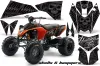 KTM 450 / 505 / 525 ATV Graphic Kit - 2008-2010 Skulls and Hammers Silver
